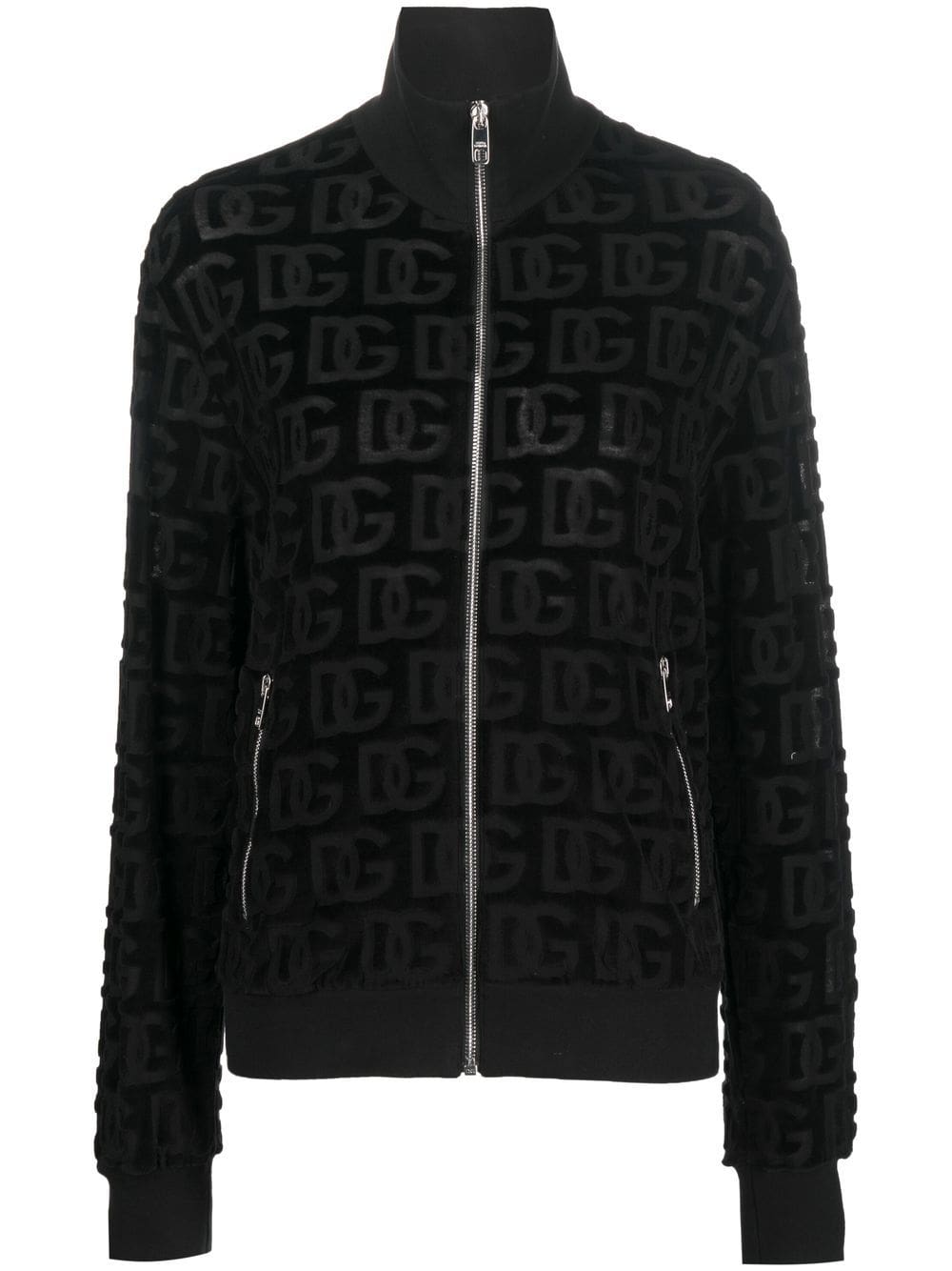 Dolce & Gabbana jacquard-logo zip-up sweatshirt