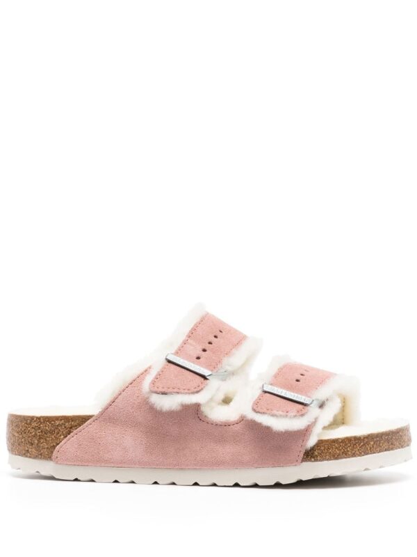 Birkenstock  shearling-trim detail slides