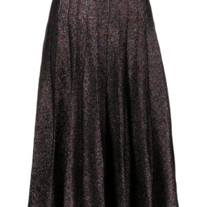 Karl Lagerfeld  metallic-effect pleated midi skirt