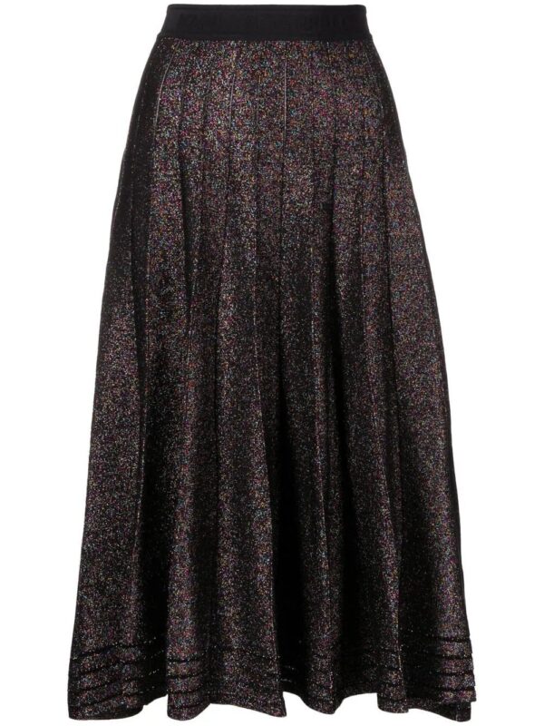 Karl Lagerfeld  metallic-effect pleated midi skirt