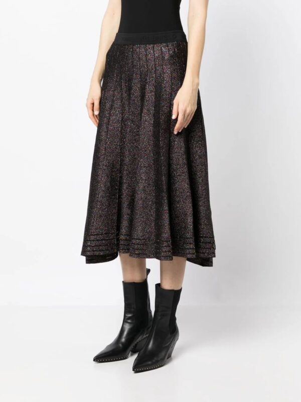 Karl Lagerfeld  metallic-effect pleated midi skirt - Image 3