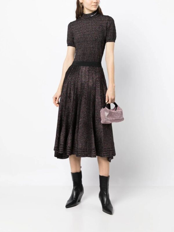 Karl Lagerfeld  metallic-effect pleated midi skirt - Image 2