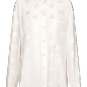 Dolce & Gabbana DG-logo jacquard silk shirt