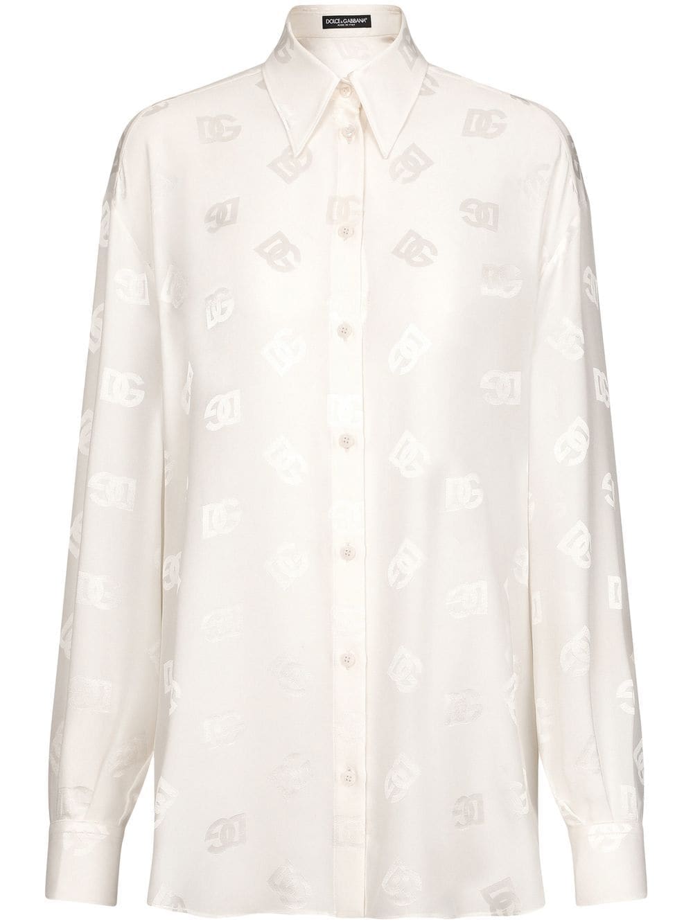 Dolce & Gabbana DG-logo jacquard silk shirt