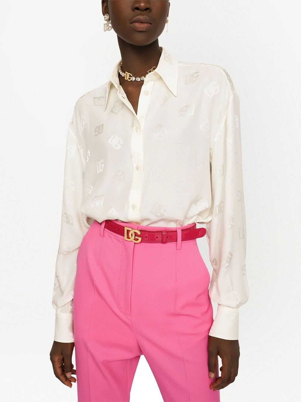 Dolce & Gabbana DG-logo jacquard silk shirt - Image 5