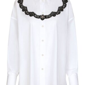 Dolce & Gabbana lace-insert poplin shirt