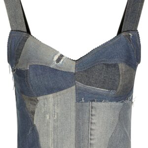 Dolce & Gabbana denim-patchwork vest top