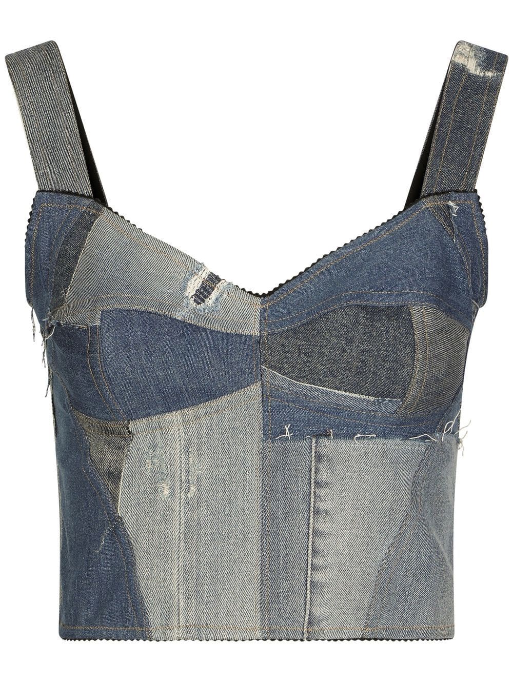 Dolce & Gabbana denim-patchwork vest top