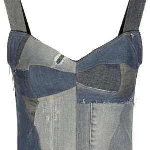 Dolce & Gabbana denim-patchwork vest top
