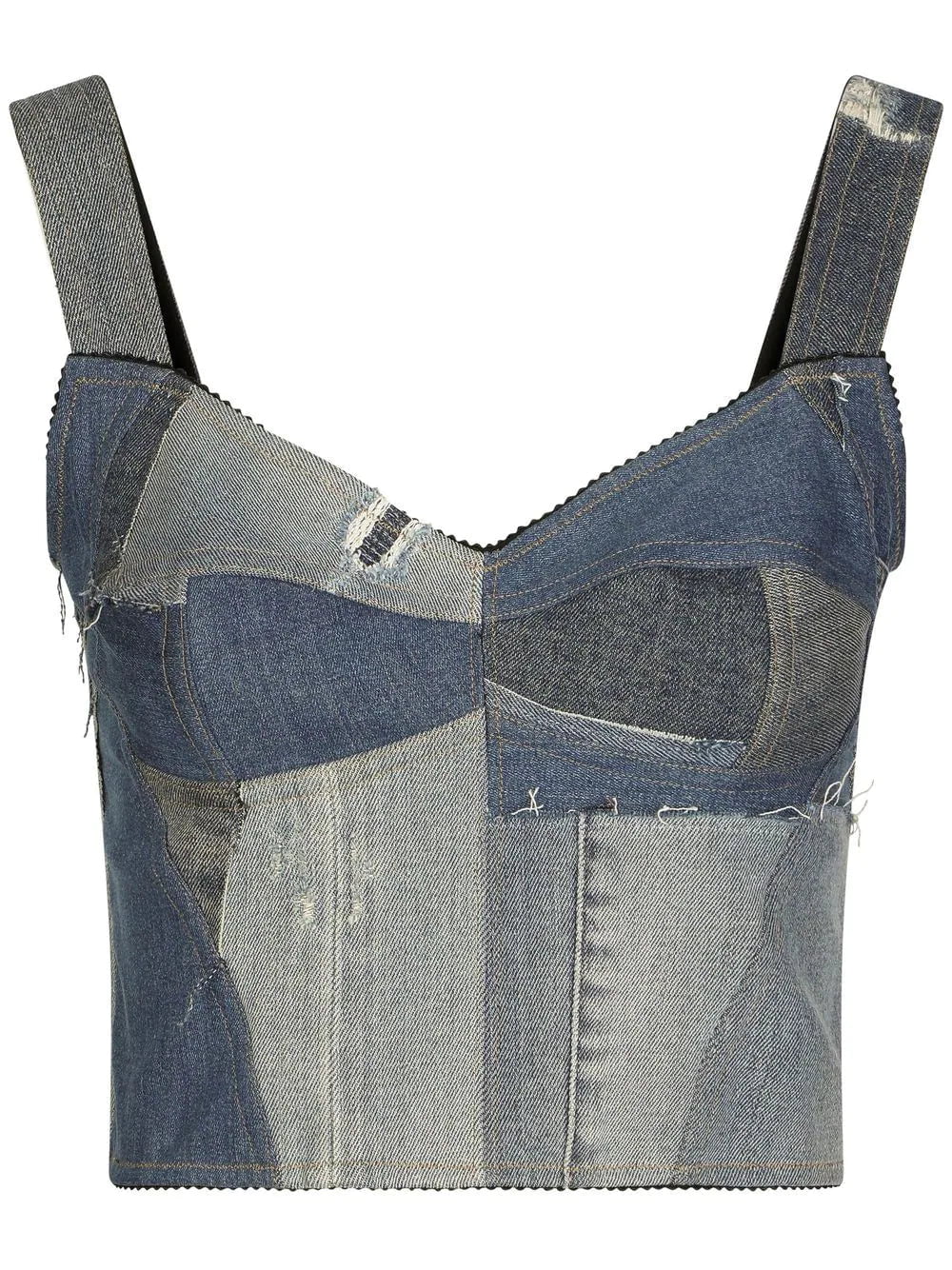 Dolce & Gabbana denim-patchwork vest top
