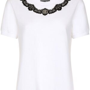 Dolce & Gabbana DG-logo lace-detail T-shirt