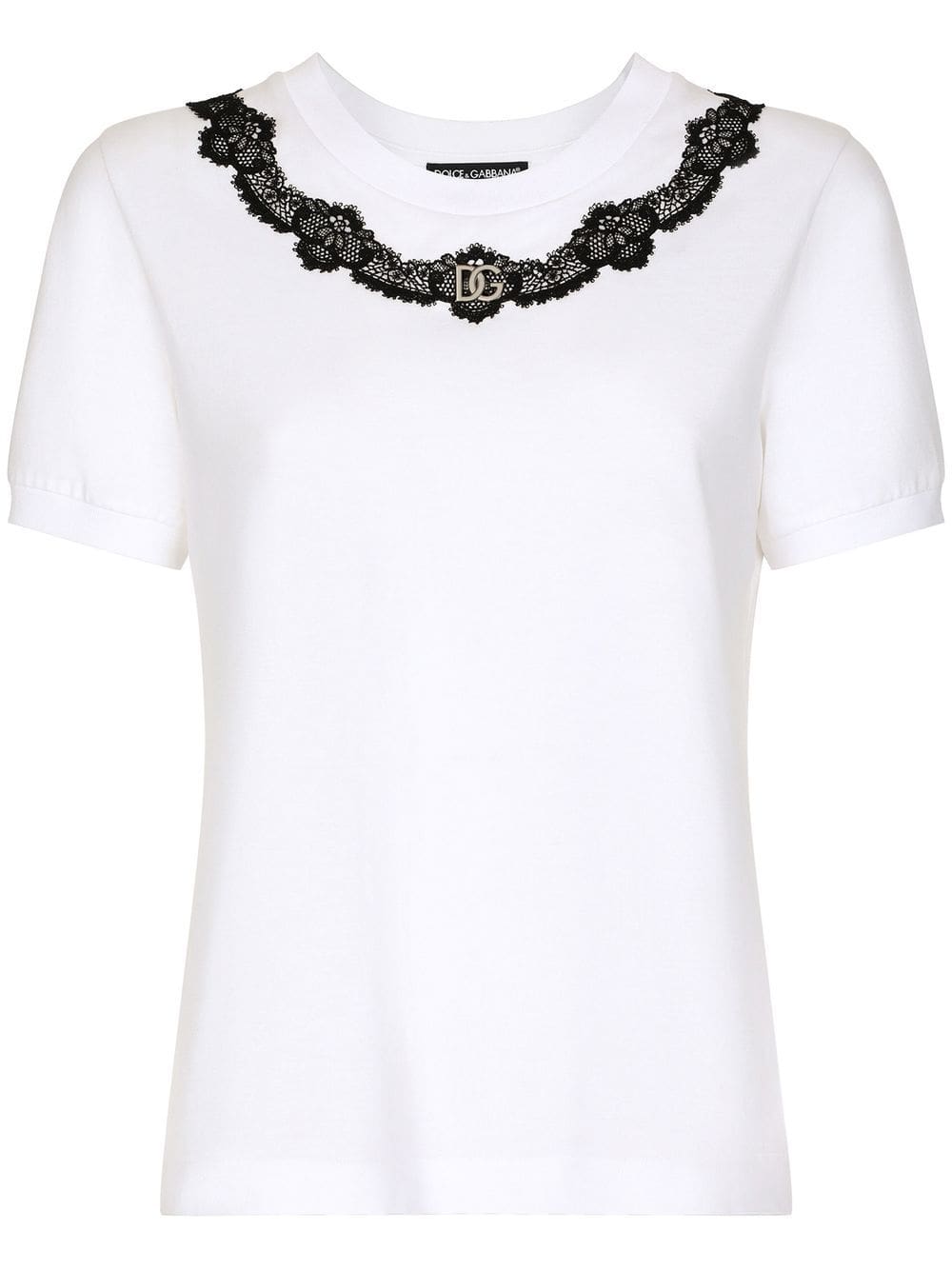 Dolce & Gabbana DG-logo lace-detail T-shirt
