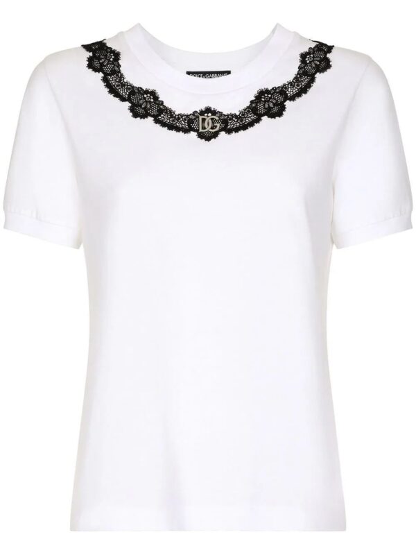 Dolce & Gabbana  DG-logo lace-detail T-shirt