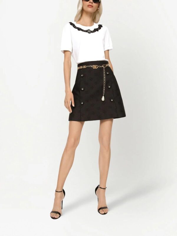 Dolce & Gabbana  DG-logo lace-detail T-shirt - Image 2