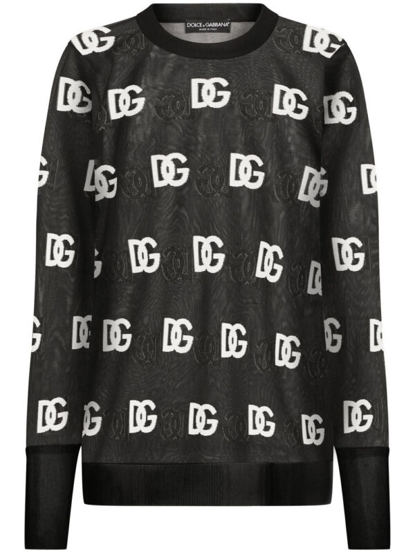 Dolce & Gabbana  logo-print sheer long-sleeved T-shirt