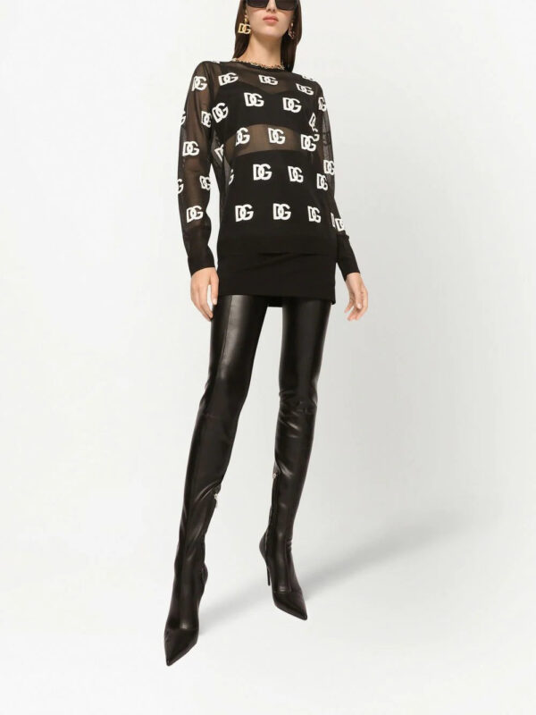Dolce & Gabbana  logo-print sheer long-sleeved T-shirt - Image 2