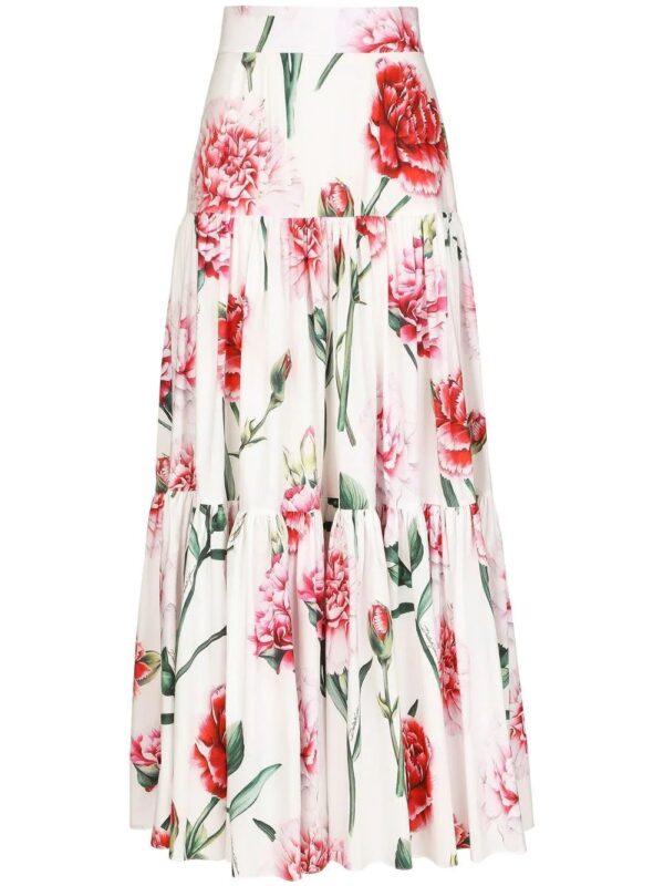 Dolce & Gabbana  floral-print tiered maxi skirt