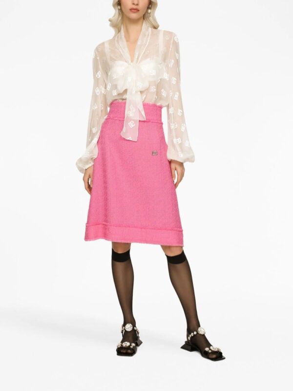 Dolce & Gabbana  logo-plaque tweed skirt - Image 3