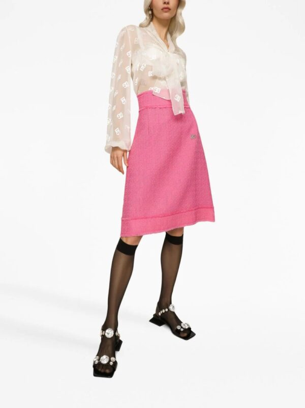 Dolce & Gabbana  logo-plaque tweed skirt - Image 2