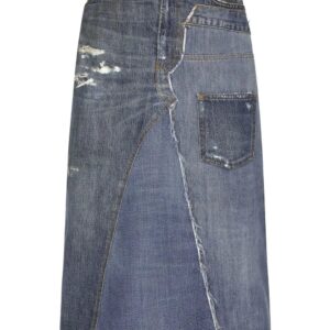Dolce & Gabbana  denim-patchwork midi skirt