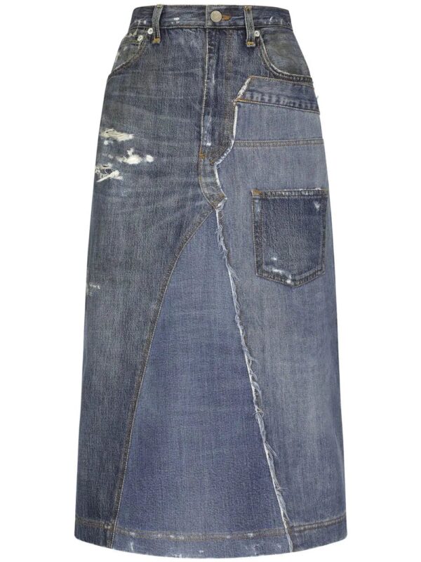 Dolce & Gabbana  denim-patchwork midi skirt