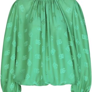 Dolce & Gabbana DG logo-print silk blouse