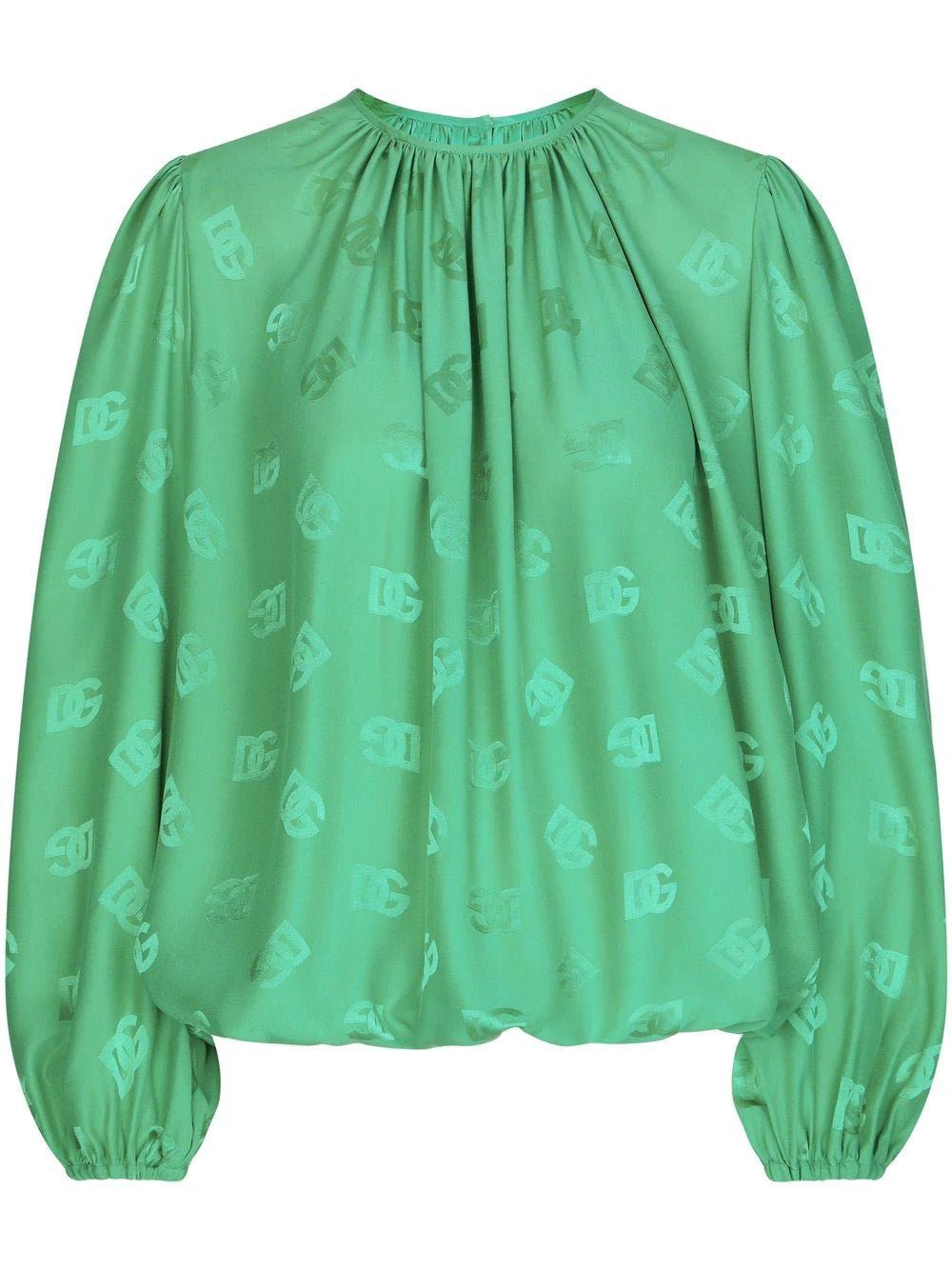 Dolce & Gabbana DG logo-print silk blouse