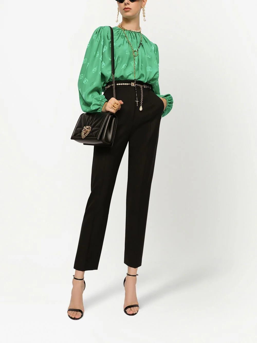Dolce & Gabbana DG logo-print silk blouse - Image 2