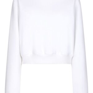 Dolce & Gabbana logo-embroidered cropped sweatshirt