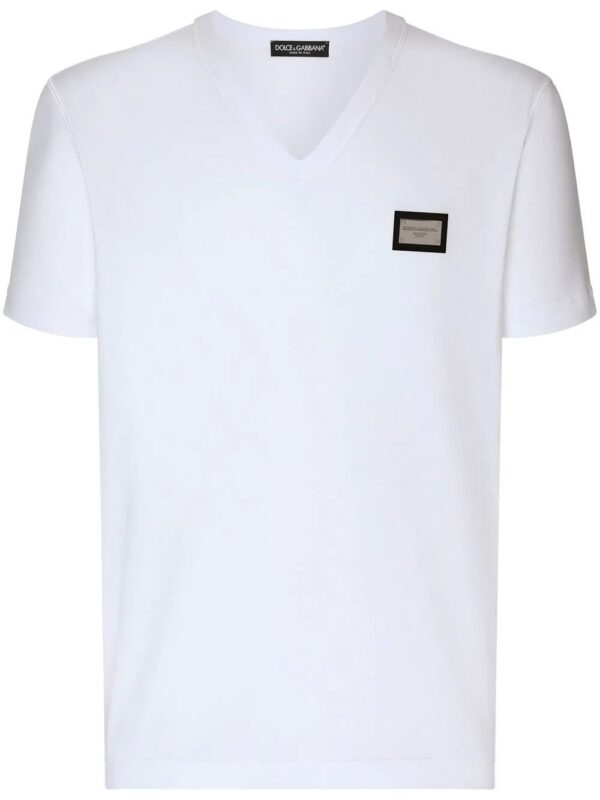 Dolce & Gabbana  logo-tag V-neck T-shirt