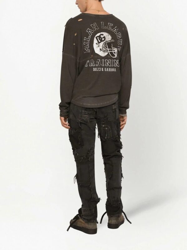 Dolce & Gabbana  ripped-detail graphic T-shirt - Image 3