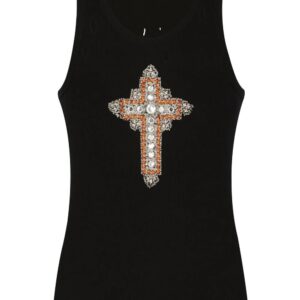 Dolce & Gabbana  crystal-embellished cotton tank