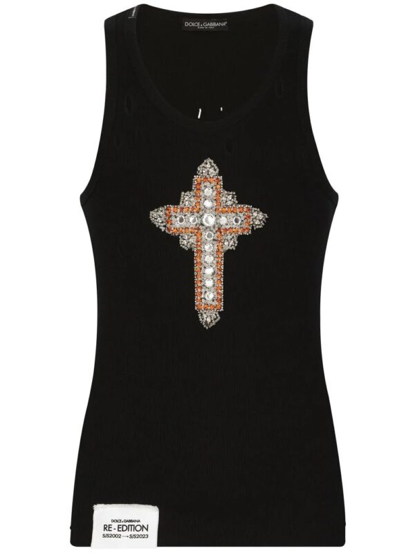 Dolce & Gabbana  crystal-embellished cotton tank