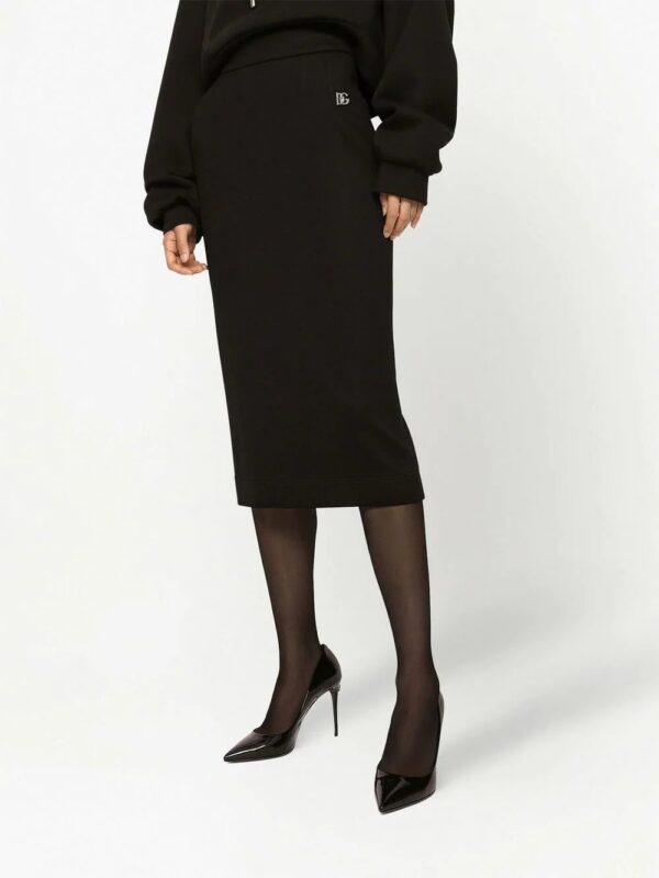 Dolce & Gabbana  logo-plaque pencil midi skirt - Image 3
