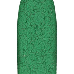 Dolce & Gabbana  floral-lace high-waisted midi skirt