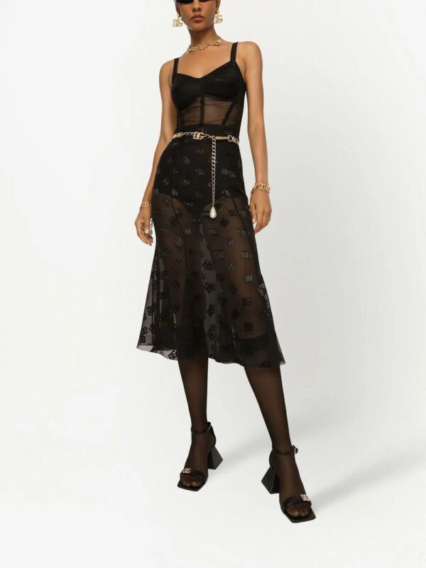 Dolce & Gabbana  logo-embroidered sheer midi skirt - Image 2