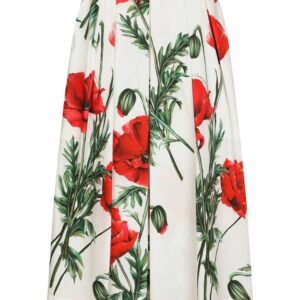 Dolce & Gabbana  poppy-print high-waisted skirt