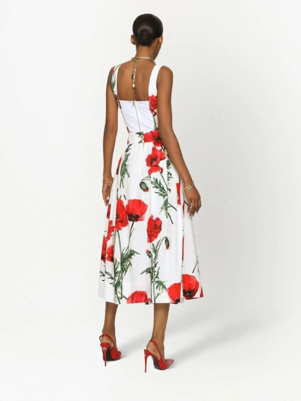 Dolce & Gabbana  poppy-print high-waisted skirt - Image 4