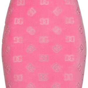 Dolce & Gabbana  logo-pattern velvet mini skirt