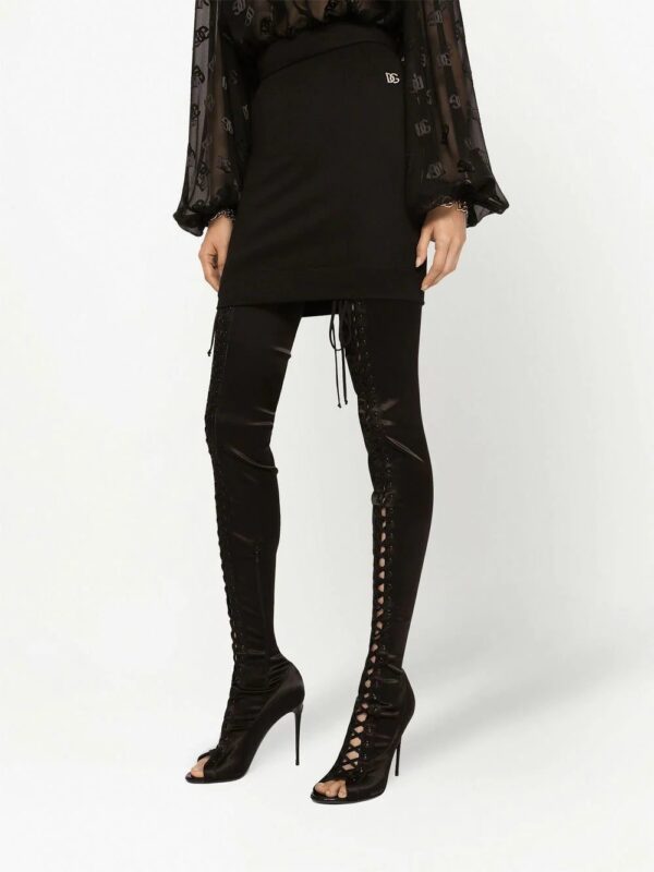 Dolce & Gabbana  logo-plaque high-waisted miniskirt - Image 3