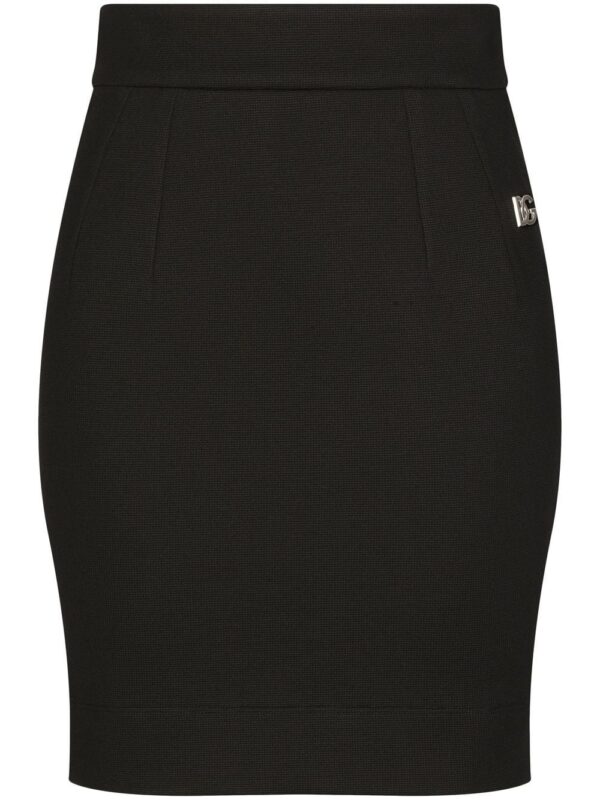 Dolce & Gabbana  logo-plaque high-waisted miniskirt