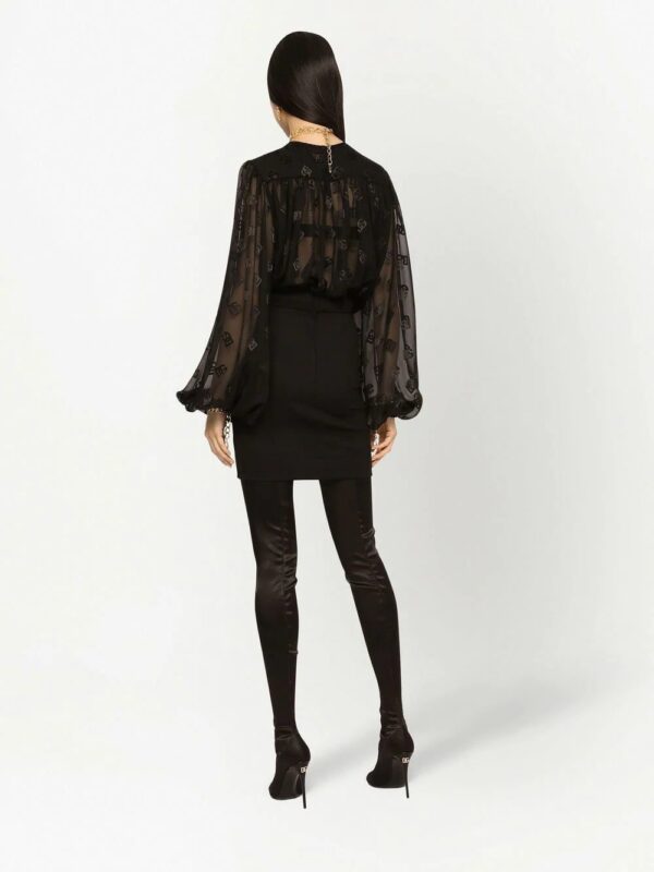 Dolce & Gabbana  logo-plaque high-waisted miniskirt - Image 4