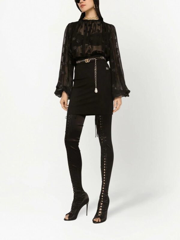 Dolce & Gabbana  logo-plaque high-waisted miniskirt - Image 2