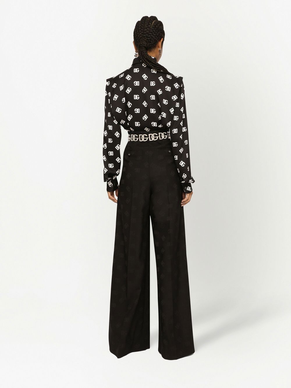 Dolce & Gabbana DG-logo stretch-silk shirt - Image 4