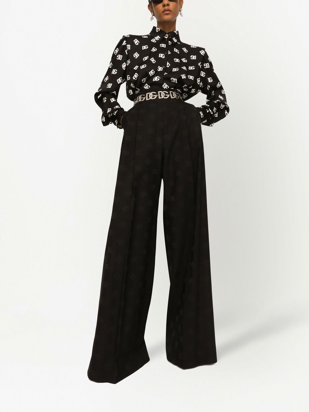 Dolce & Gabbana DG-logo stretch-silk shirt - Image 2