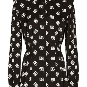 Dolce & Gabbana DG-logo stretch-silk shirt
