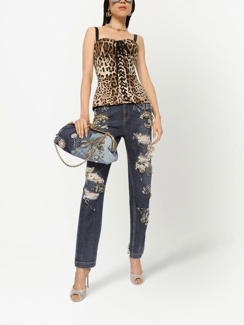 Dolce & Gabbana leopard-print lace-up corset - Image 2