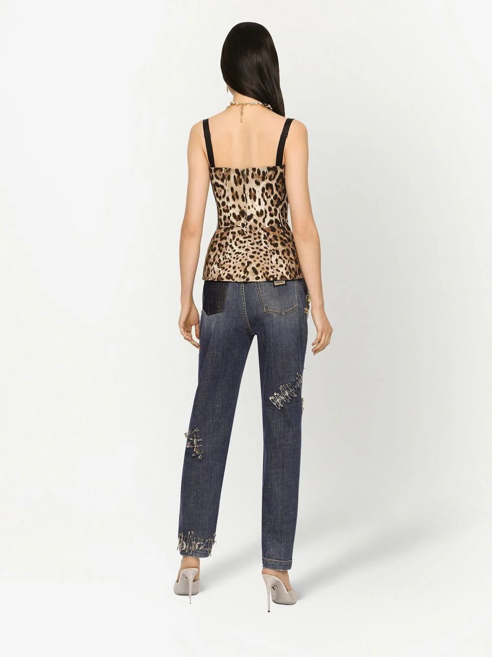 Dolce & Gabbana leopard-print lace-up corset - Image 4