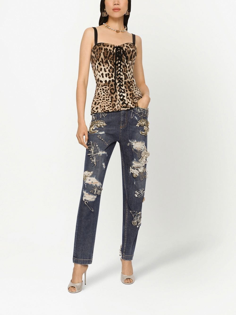 Dolce & Gabbana leopard-print lace-up corset - Image 3