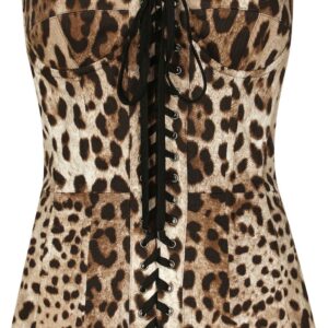 Dolce & Gabbana leopard-print lace-up corset